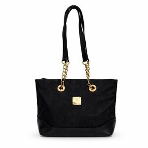 MCM Germany Chain Nylon Leather Black Bag
